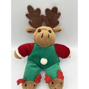 MTY International Vintage Reindeer Christmas Plush With Slippers